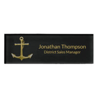 Classy Nautical Gold Anchor on Black