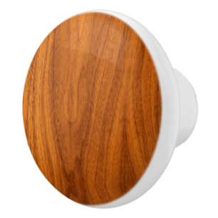 Classy Nautical Teak Wood Texture Print Ceramic Knob