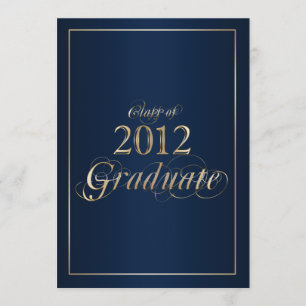Classy Navy and Gold 2012 Graduate Invitation