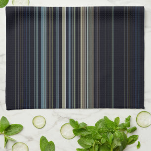 Classy Navy and Gold Multicolor Stripes Kitchen Towel