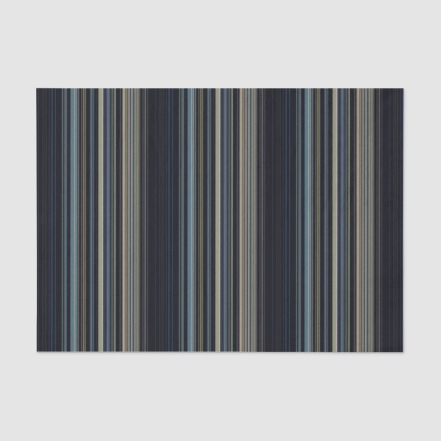 Classy Navy and Gold Multicolor Stripes  Tissue Paper (Front)