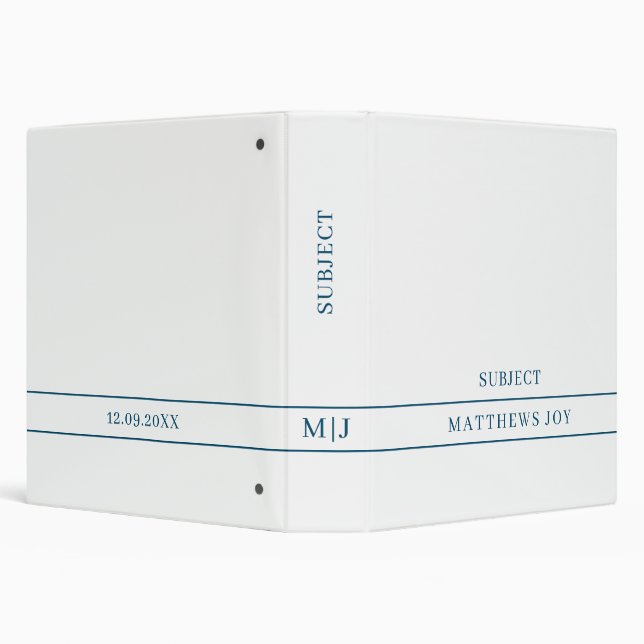 Classy Navy Blue And White  Binder (Background)