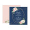 Classy Navy Blue Blush Pink Floral Bridal Shower