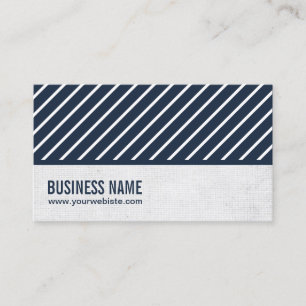 Classy Navy Blue Striped Journalist Business Card