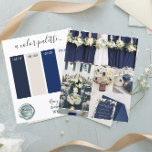 Classy Navy Ivory Wedding colours Palette Card 202<br><div class="desc">Classy Navy Ivory Wedding colours Palette Card 2024</div>