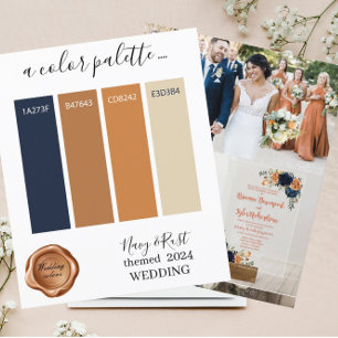 Classy Navy Rust Wedding colours PalettePaper Shee