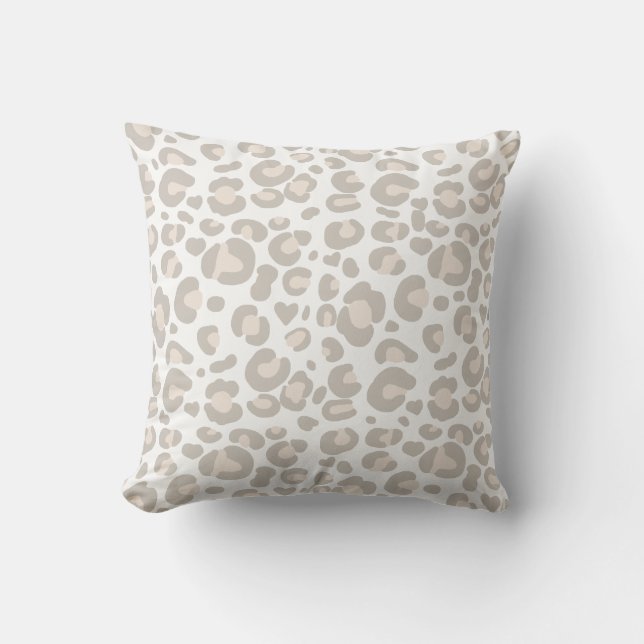 Classy Neutral Animal Cheetah Print Throw Pillow (Front)