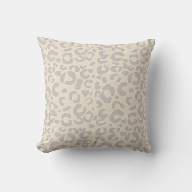 Classy Neutral Animal Cheetah Print Throw Pillow (Front)