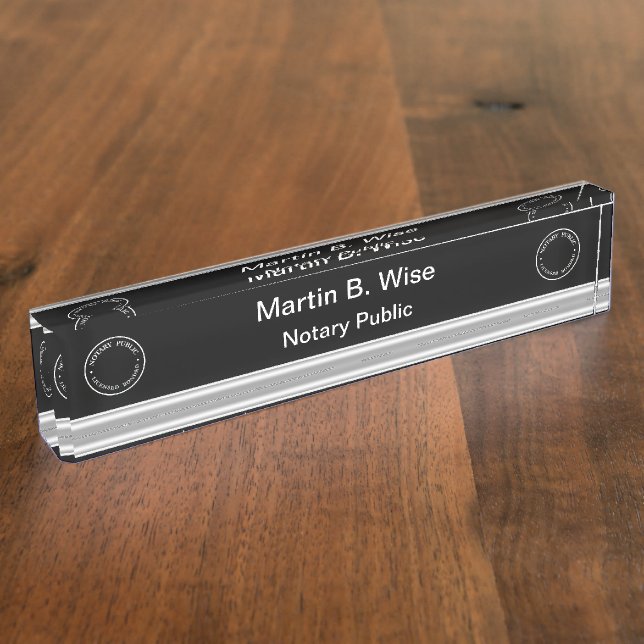 Classy Notary Executive Desk Name Plates (Side)