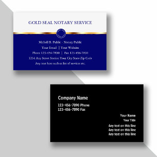 Classy Notary Public Business Cards