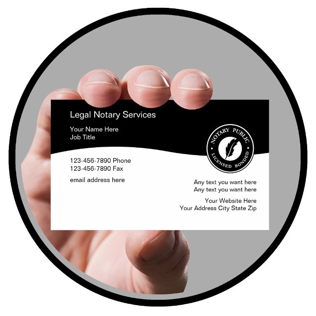 Classy Notary Public Modern Business Card Template (Creator Uploaded)