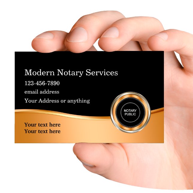 Classy Notary Public Services  Business Card (Creator Uploaded)