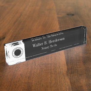 Classy Notary Public Staff Desk Plaque Nameplate