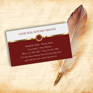 Classy Notary Public Upscale Business Cards