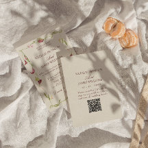 Classy Nouveau Art Vintage Floral QR Code Wedding