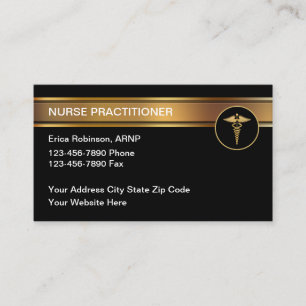 Classy Nurse Practitioner Medical Business Cards