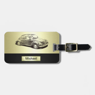 Classy Old car gold Luggage Tag
