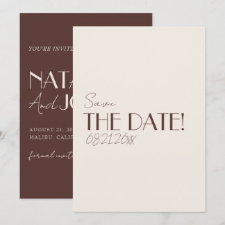 Classy Old Money Chocolate Brown Retro Wedding  Save The Date