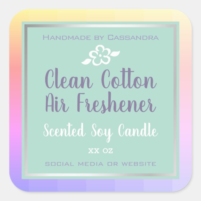 Classy Ombre Rainbow Pink Étiquettes d'emballage d (Devant)