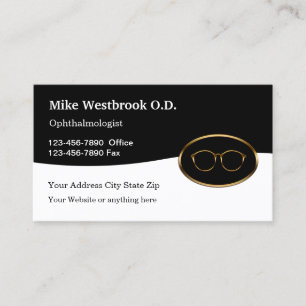 Classy Ophthalmologist Eye Doctor Vision Theme Business Card