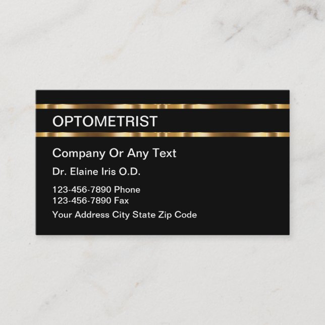 Classy Optometrist Appointment Business Cards (Front)