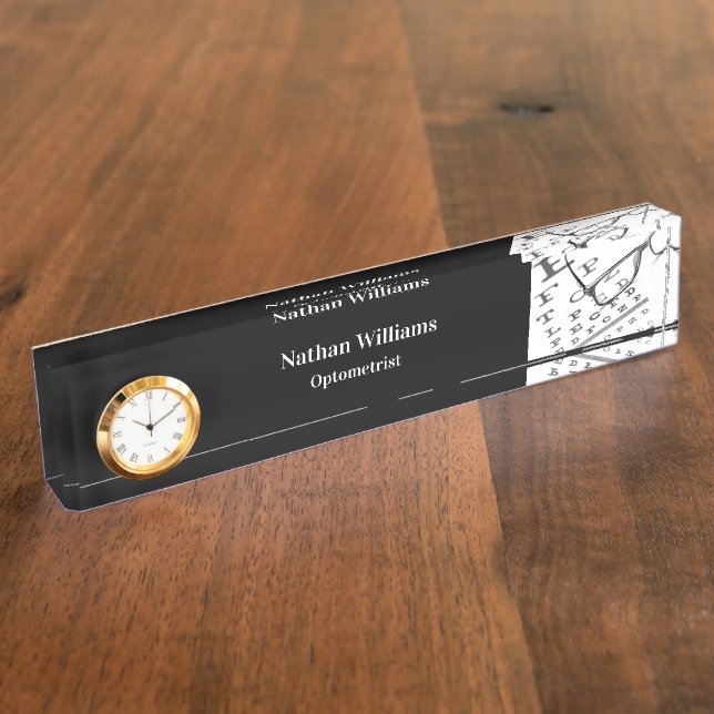 Classy Optometrist Eye Doctor Desk Name Plates (Side)