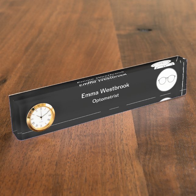 Classy Optometrist Office Desk Nameplate (Side)