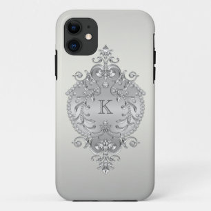 Classy, Ornate Diamonds Monogram iPhone 11 Case