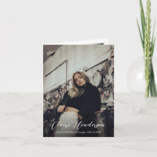 Classy Overlay Photo Collage Graduation Folded Announcement