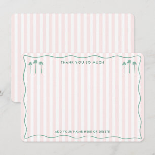 Classy Palm Springs Pink Green Bridal Shower Thank You Card