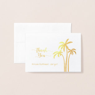 Classy Palm Tree Thank You Foil Card