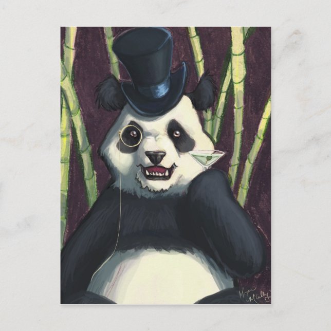 Classy Panda Postcard (Front)