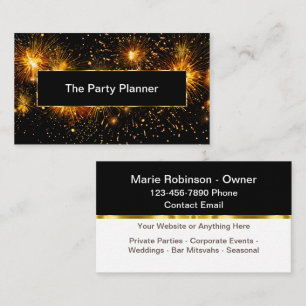 Classy Party Planning Event Planner Business Cards