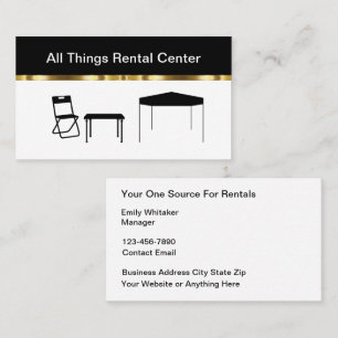 Classy Party Rental Centre Business Cards