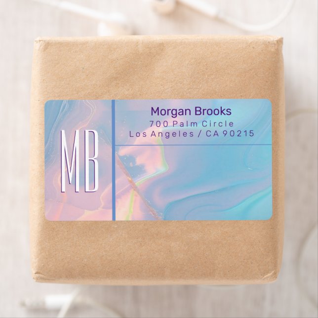 Classy Pastel Marble Monogram Address (Insitu)