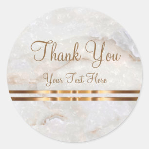 Classy Pastel Marble Thank You Classic Round Sticker