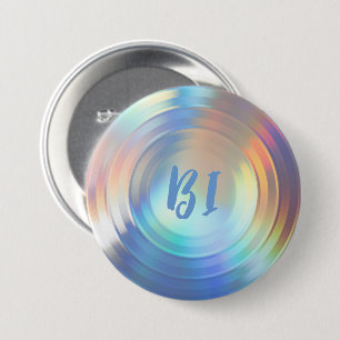 Classy Pastel Rainbow Unicorn Holographic Bisexual 3 Inch Round Button