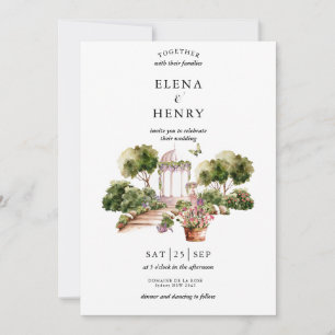 Classy Pastel Wildflower Secret Garden Wedding Invitation