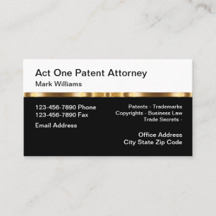 Classy Patent Attorney Business Law Business Card