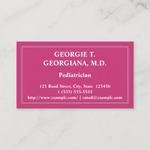 Classy Pediatrician Business Card