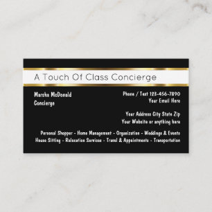 Classy Personal Concierge Businesscards Appointment Card
