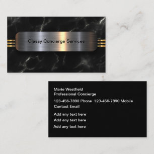 Classy Personal Concierge Upscale Business Cards