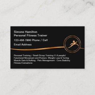 Classy Personal Fitness Trainer Business Cards