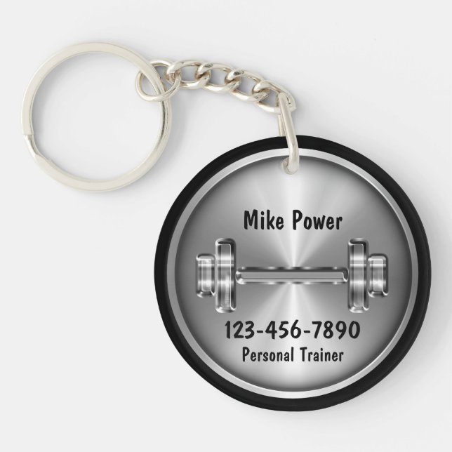 Classy Personal Trainer Promotional Keychains (Front)