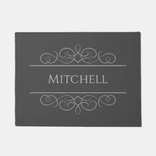 Classy Personalized Doormat Grey Editable
