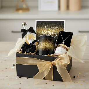 Classy personalized gold glitter mug