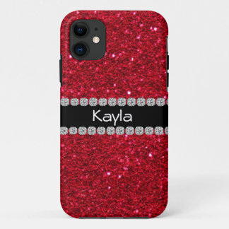 CLASSY PERSONALIZED RED BLING  IPHONE  5 Case