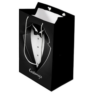 Classy Personalized Tuxedo Medium Gift Bag