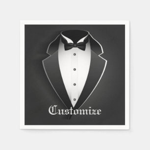 Classy Personalized Tuxedo Napkins