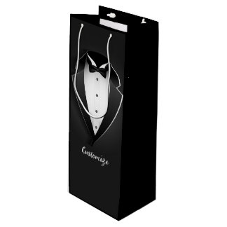 Classy Personalized Tuxedo Wine Gift Bag